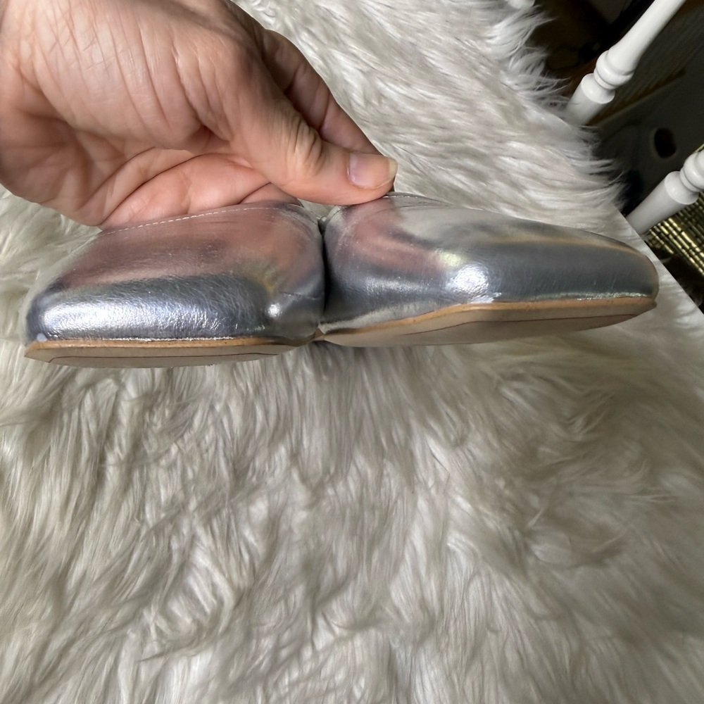 Franco Sarto Silver Women's Slingback Flats Square Toe - New - Picture 5 of 5
